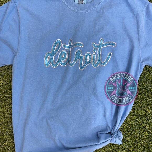 Detroit Game Day Rhinestone Comfort Colors Tee - Picture 2 of 5